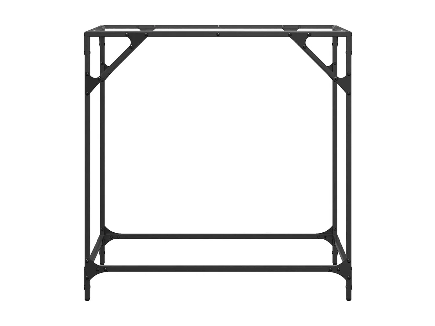 Table console avec dessus en verre transparent 80x35x81cm acier