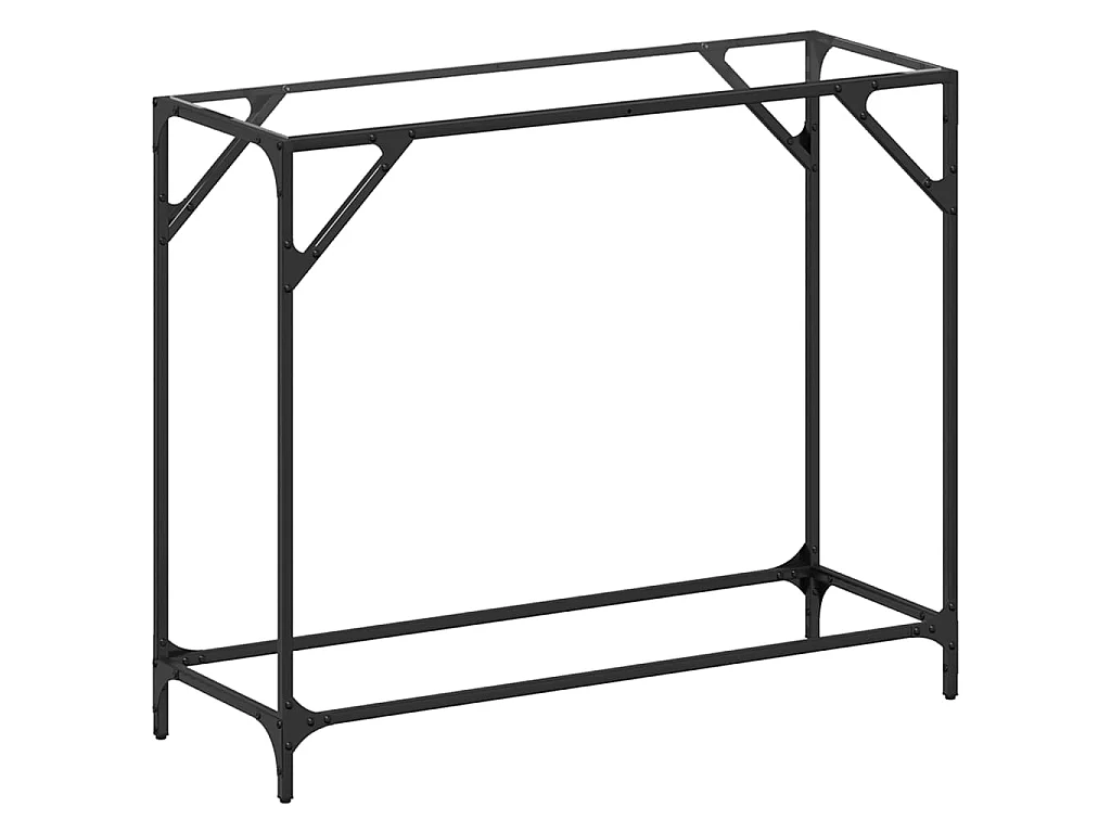 Wandtafel met transparant glazen blad 98x35x81 cm staal