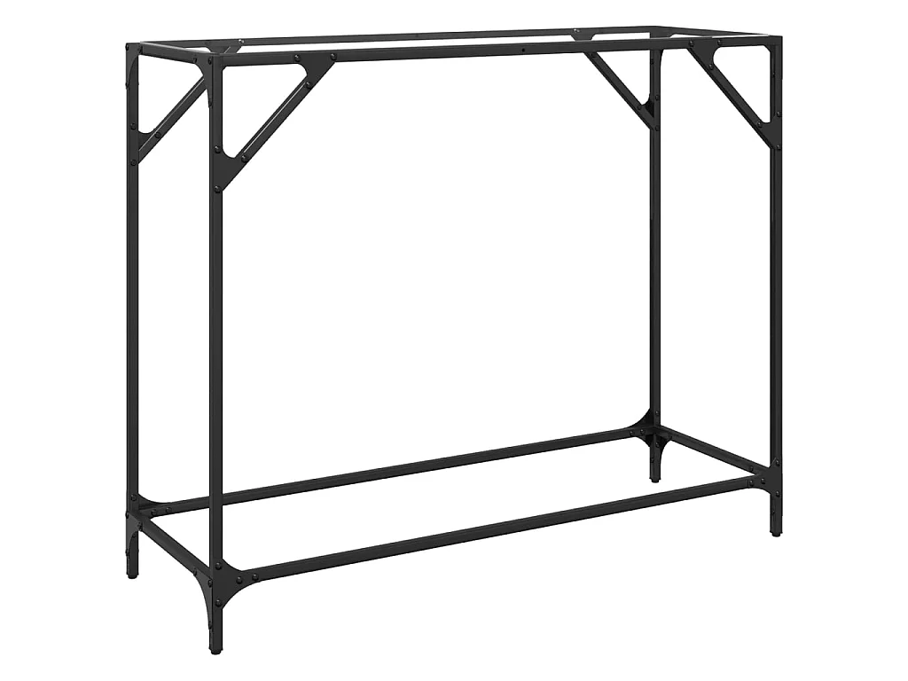 Wandtafel met transparant glazen blad 98x35x81 cm staal