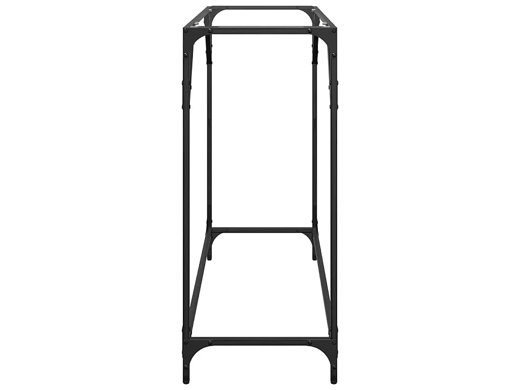 Tavolino Consolle Piano Vetro Trasparente 98x35x81cm in Acciaio