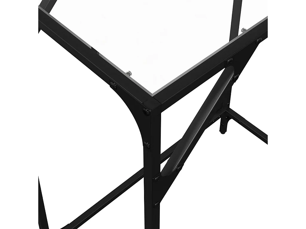 Mesa consola superficie vidrio transparente acero 60x35x81 cm