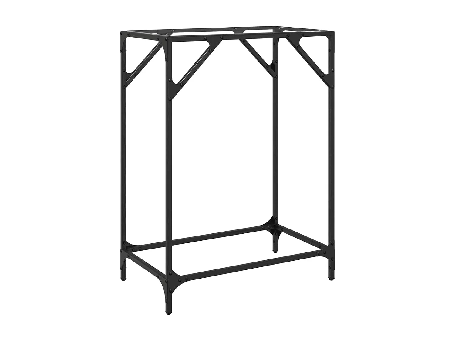 Mesa consola c/ tampo em vidro transparente 60x35x81 cm aço