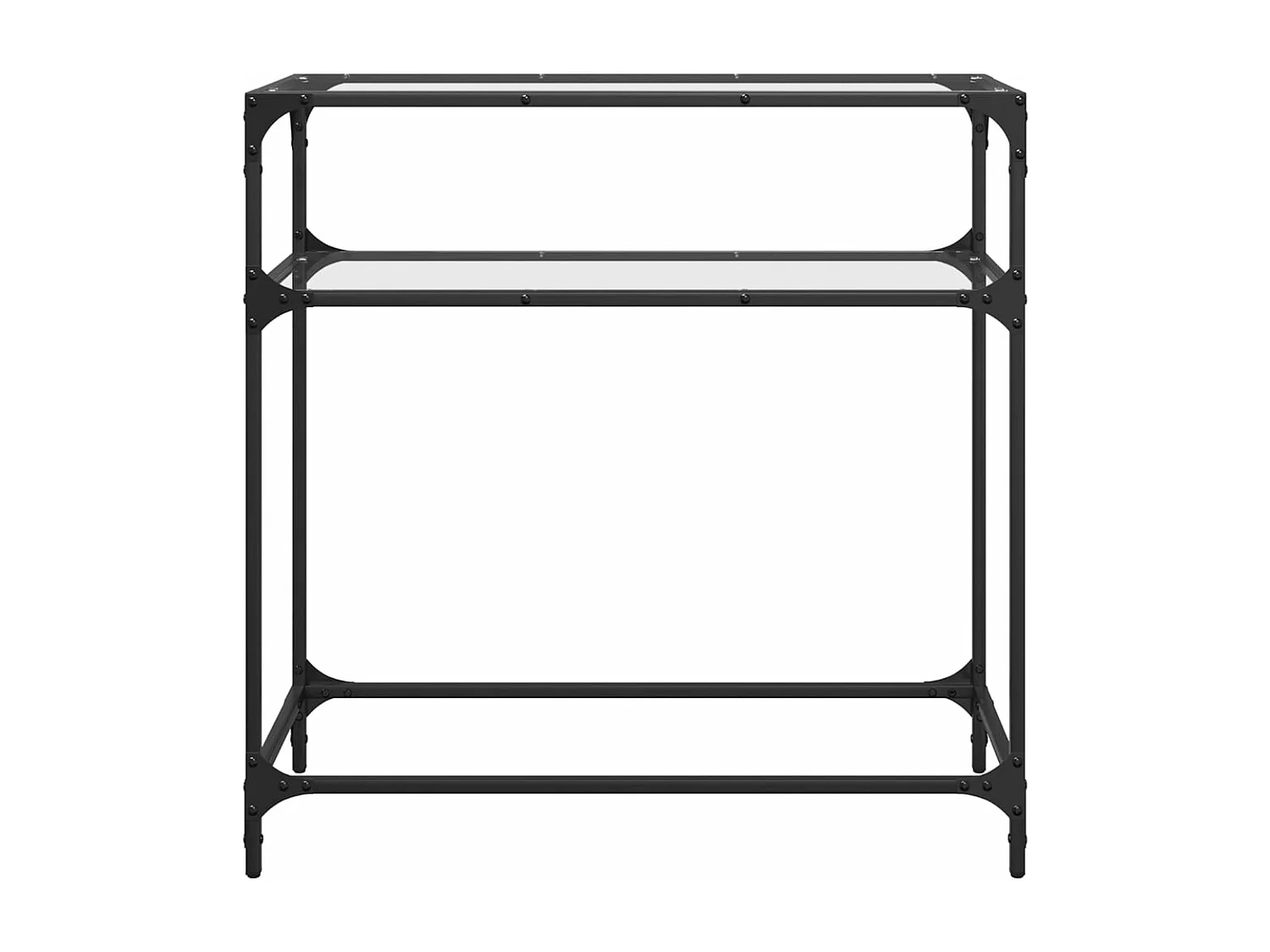 Mesa consola superficie vidrio transparente acero 80x35x81 cm