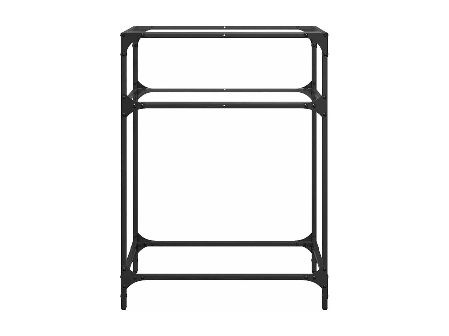 Wandtafel met transparant glazen blad 60x35x81 cm staal