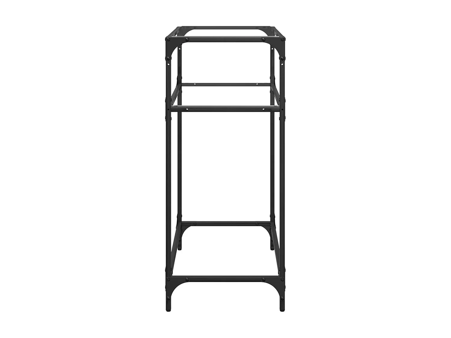 Wandtafel met transparant glazen blad 60x35x81 cm staal