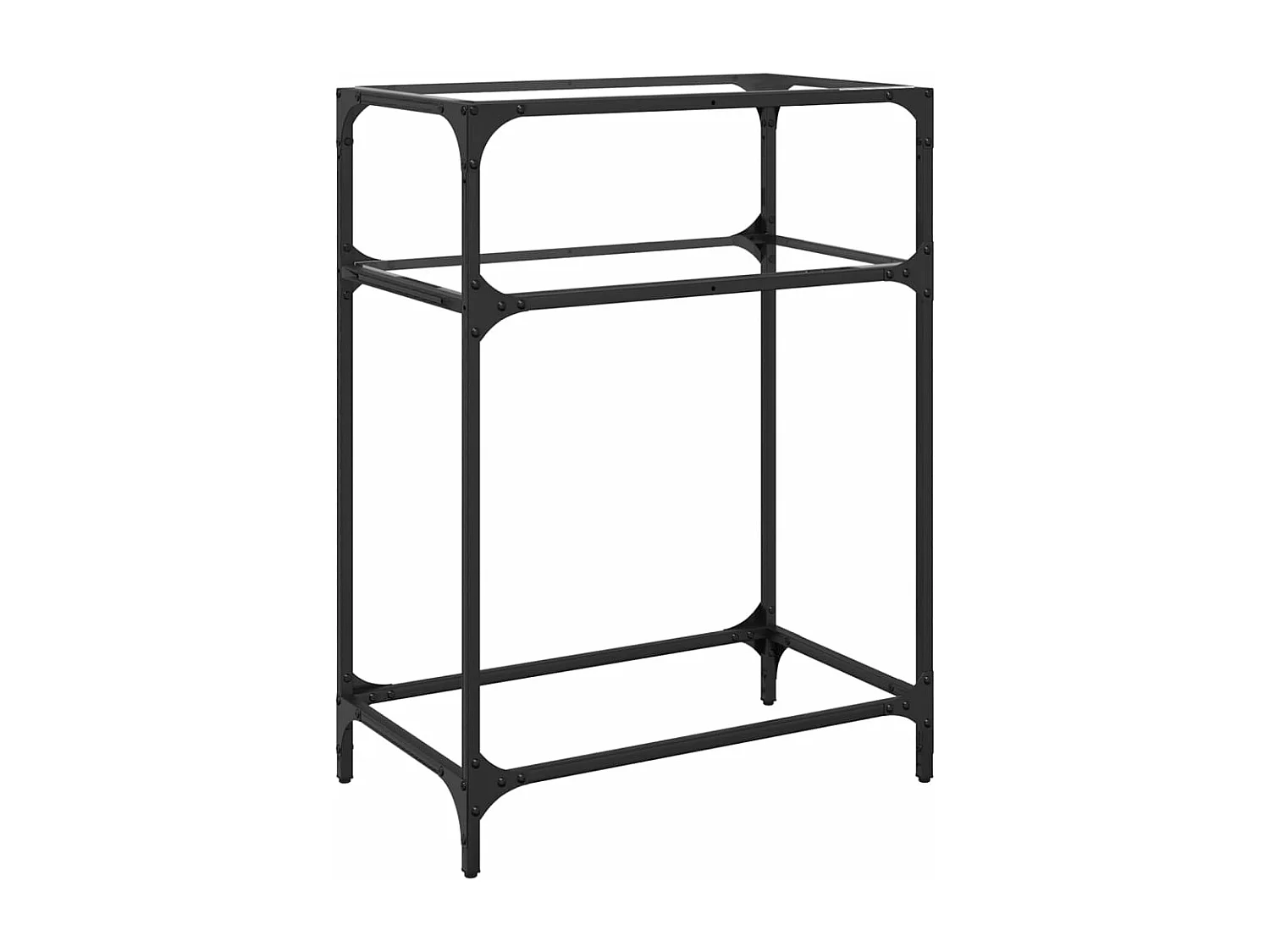 Wandtafel met transparant glazen blad 60x35x81 cm staal