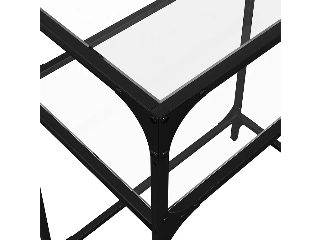 Wandtafel met transparant glazen blad 60x35x81 cm staal