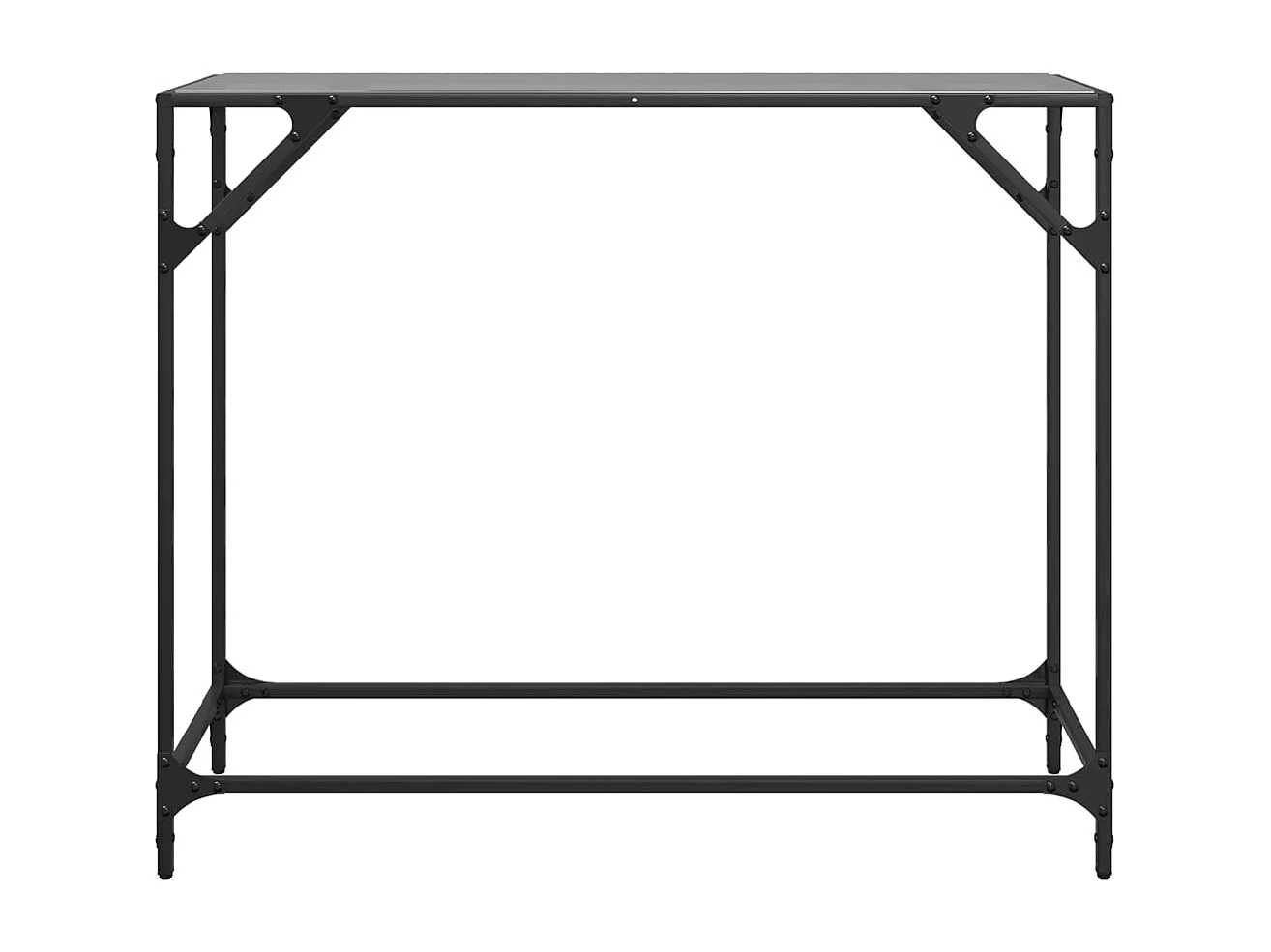 Wandtafel met zwart glazen blad 98x35x81 cm staal