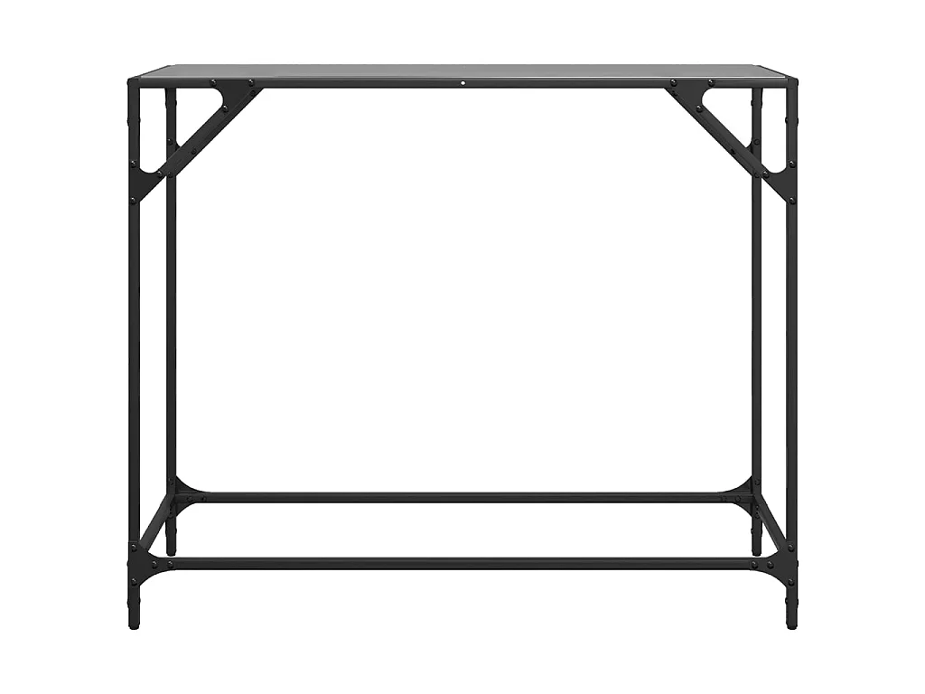 Konsolentisch mit Glasplatte Schwarz 98x35x81 cm Stahl