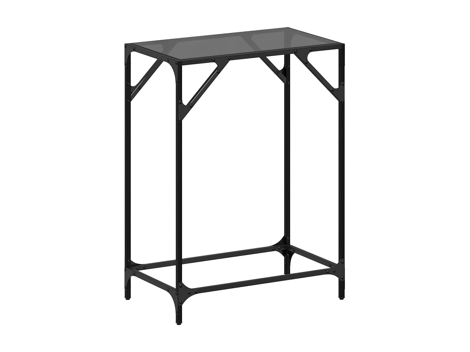 Wandtafel met zwart glazen blad 60x35x81 cm staal