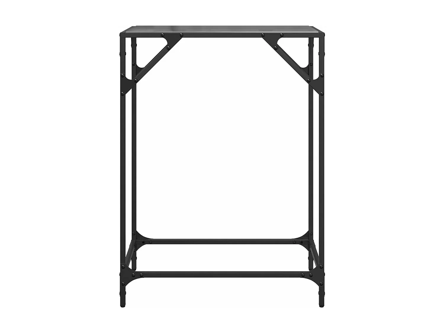 Wandtafel met zwart glazen blad 60x35x81 cm staal