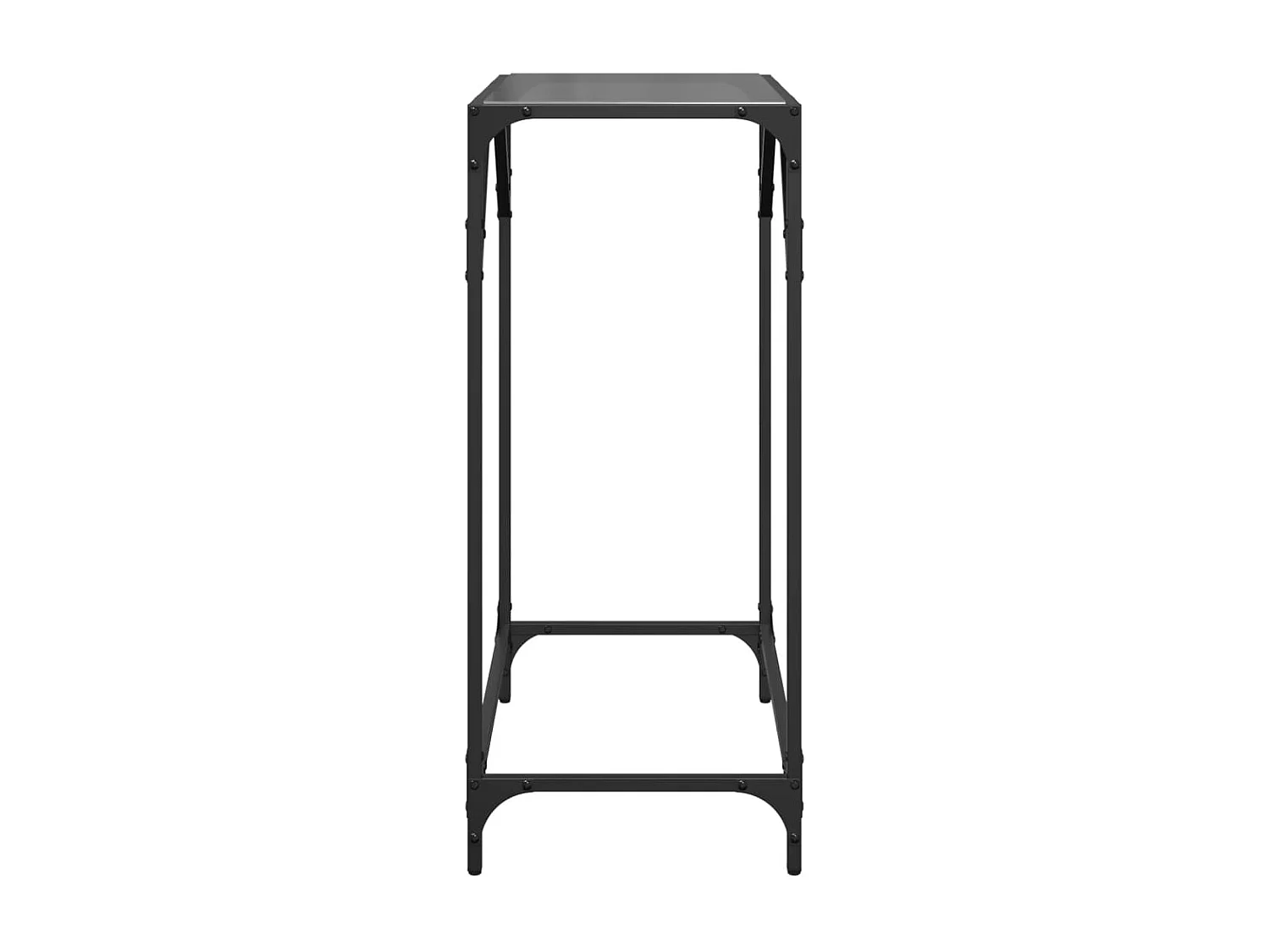 Wandtafel met zwart glazen blad 60x35x81 cm staal