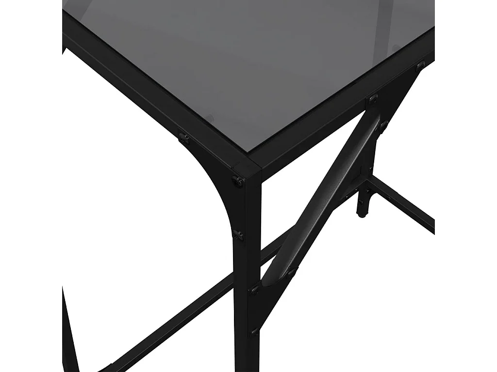 Wandtafel met zwart glazen blad 60x35x81 cm staal