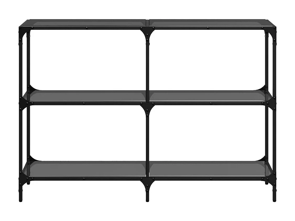 Wandtafel met zwart glazen blad 118,5x30x81 cm staal