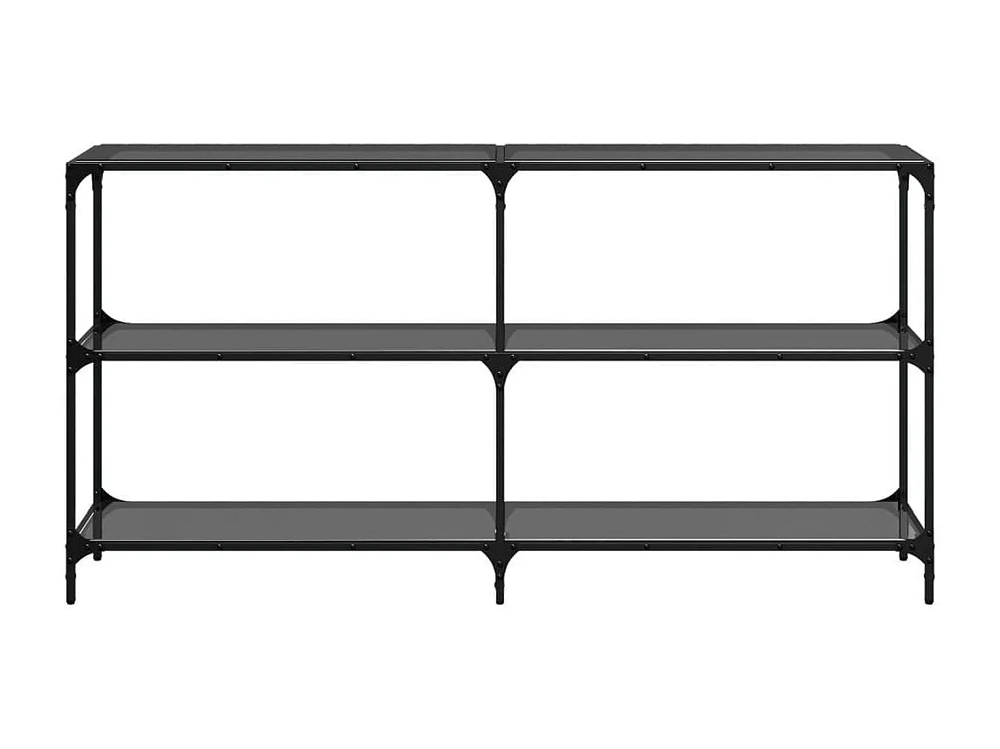 Wandtafel met zwart glazen blad 158,5x30x81 cm staal