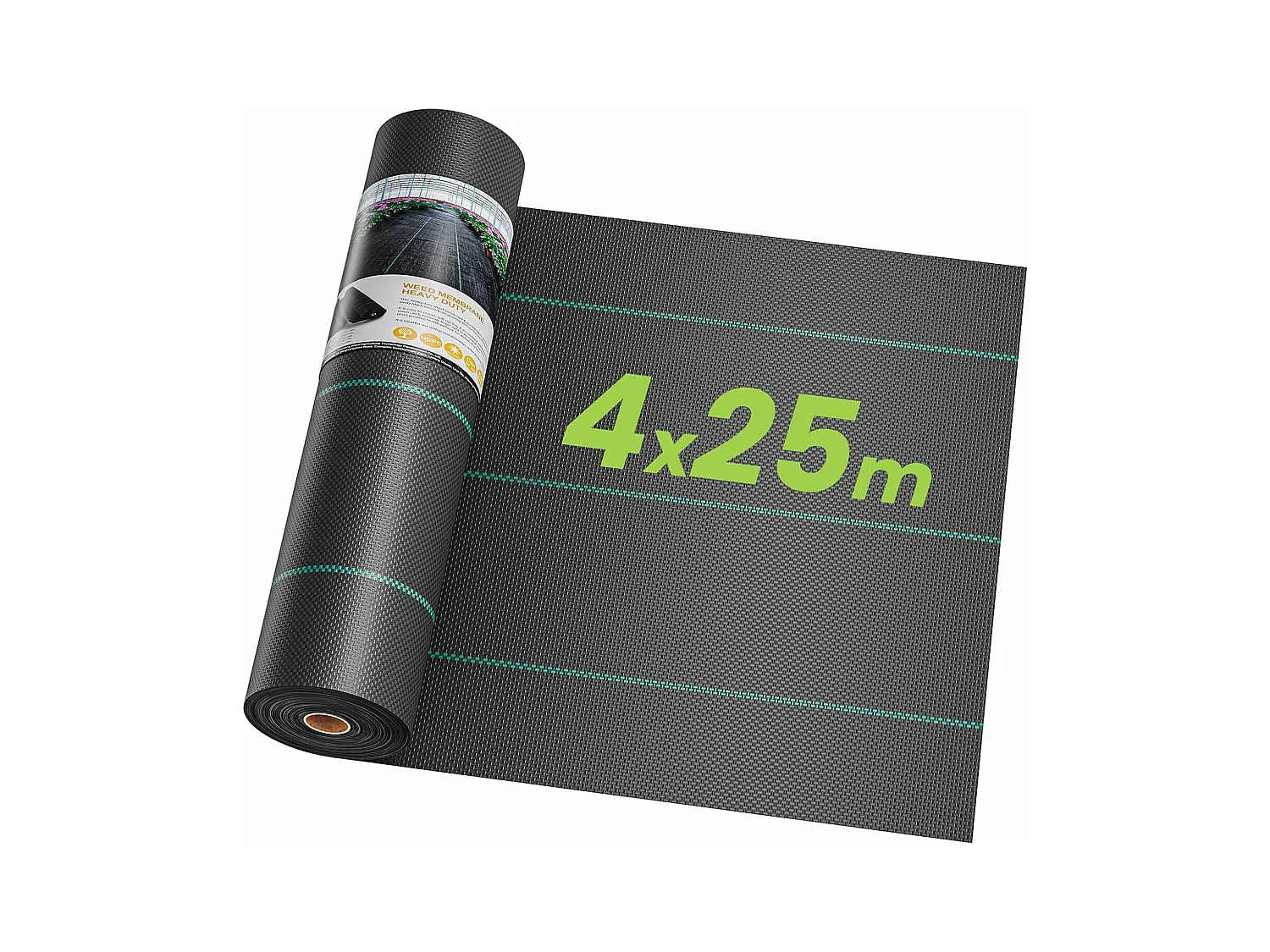 Membrane de contrôle des mauvaises herbes 4mx25m - toile de paillage pour serre - couvre-sol désherbant - anti UV perméable à l'eau