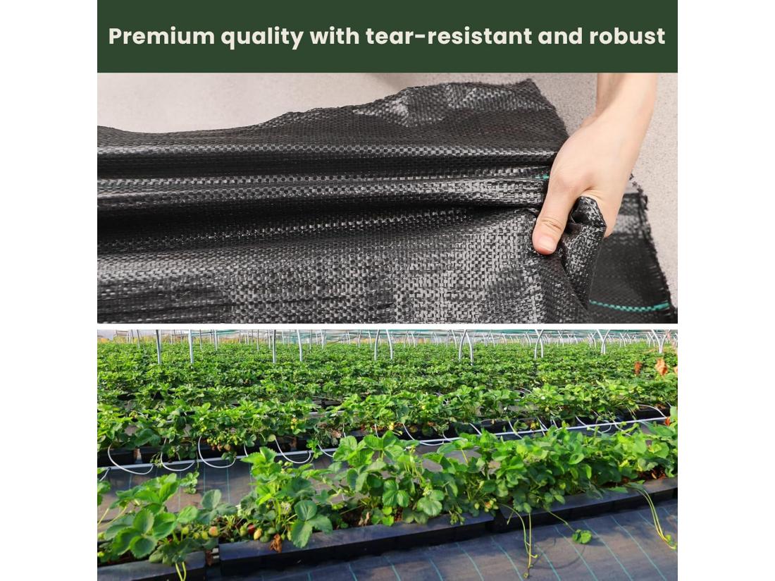 vente unique Toile anti mauvaises herbes pour serre 4x10m tissu barrière contre les mauvaises herbes pour une utilisation dans les patios jardins