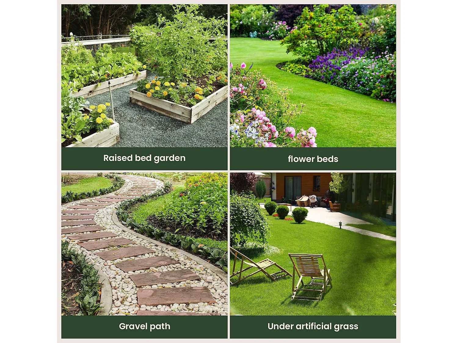 3x10m Herb Anti -bad tela per l'uso in patios, giardini, aiuole, paesaggi