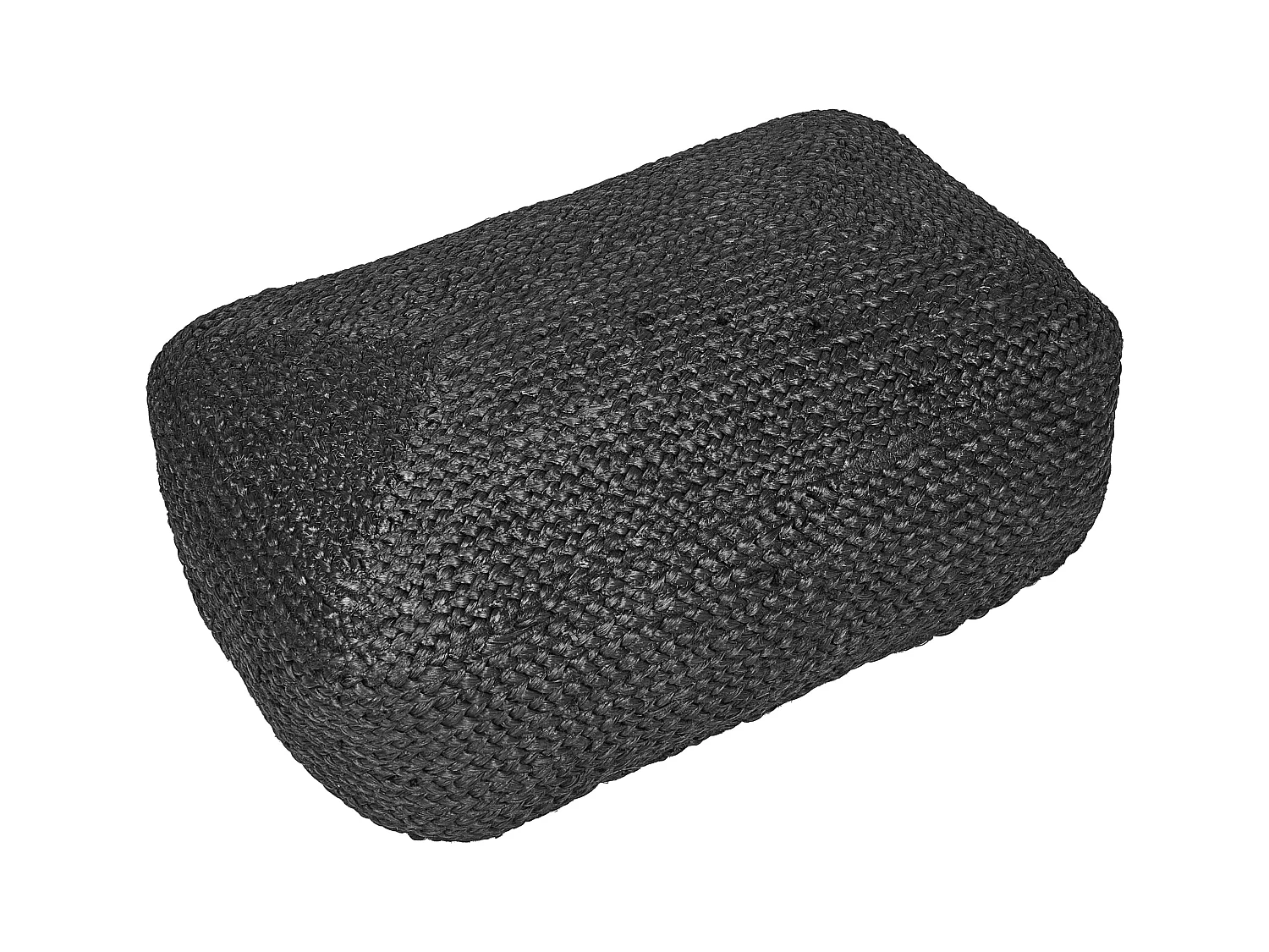 Pouf ISARDA Jute Schwarz 40 cm 70 cm 20 cm