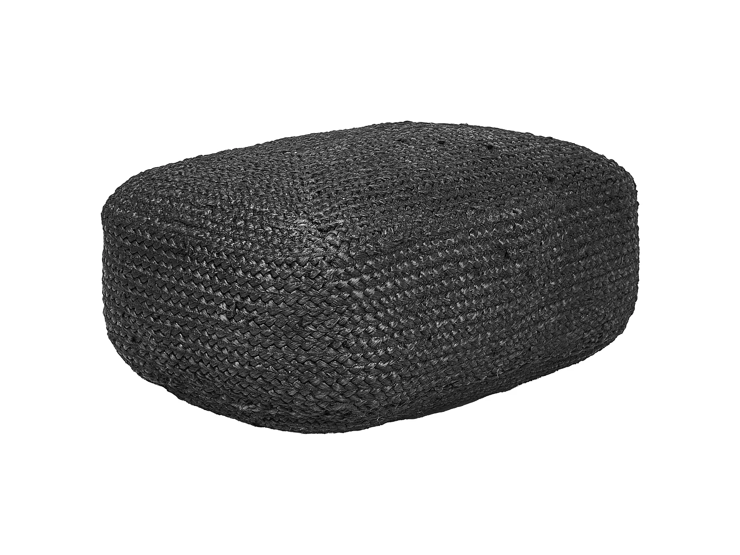 Pouf ISARDA Jute Noir 40 cm 70 cm 20 cm