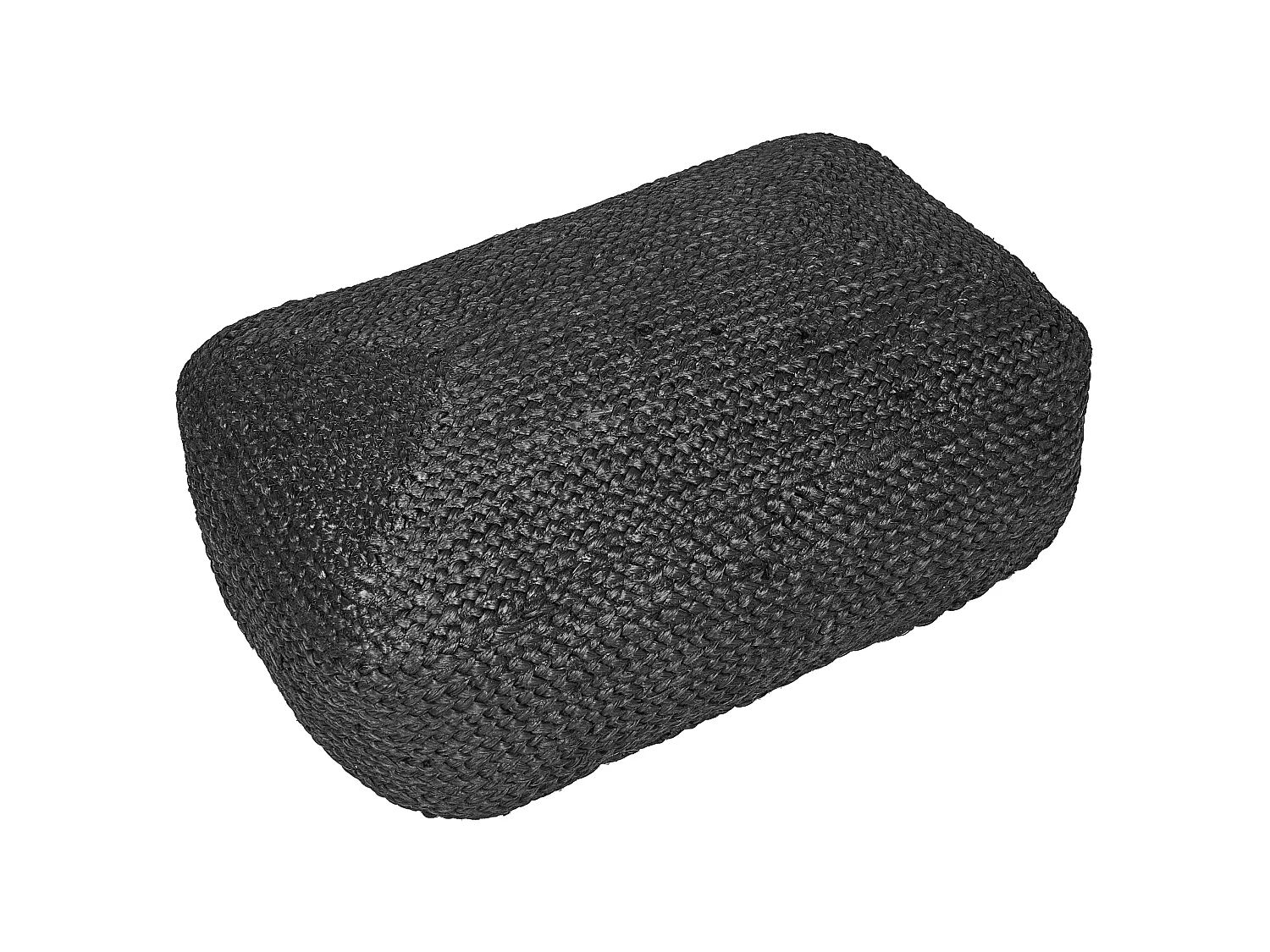 Pouf ISARDA Jute Noir 40 cm 70 cm 20 cm