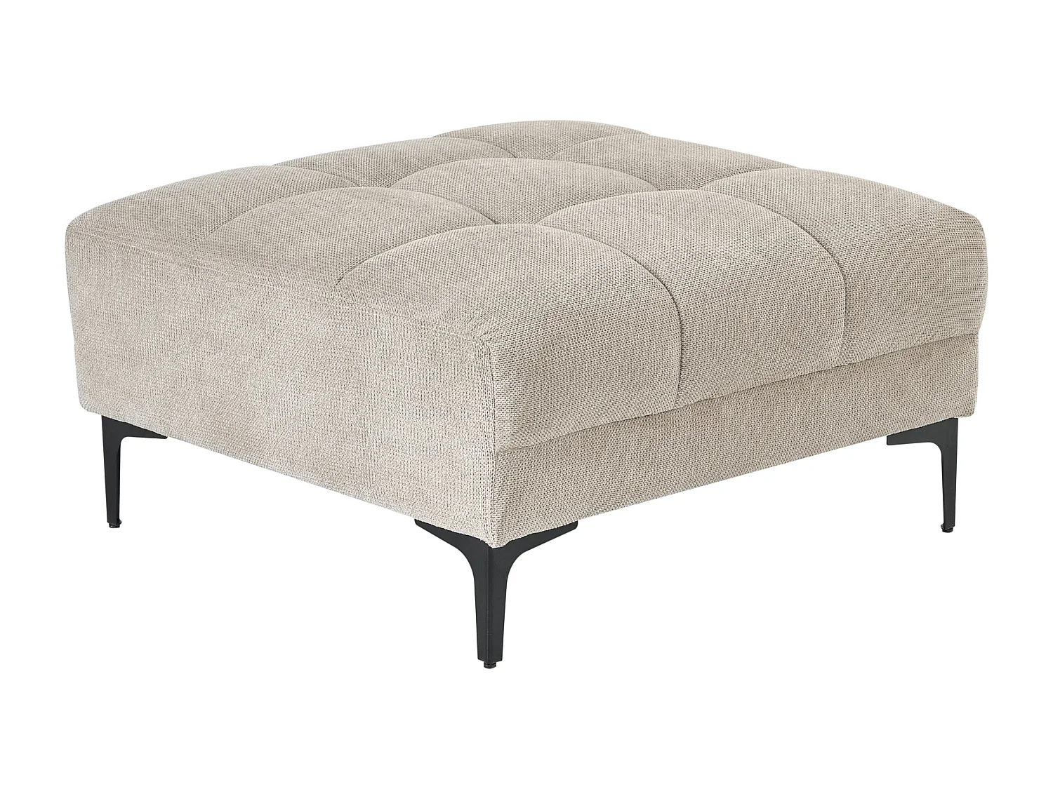 Ottomane Stoff beige rechteckig 88 x 80 cm Fußablage Alnes