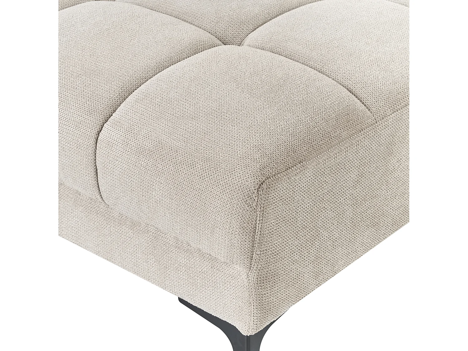 Ottomane Stoff beige rechteckig 88 x 80 cm Fußablage Alnes