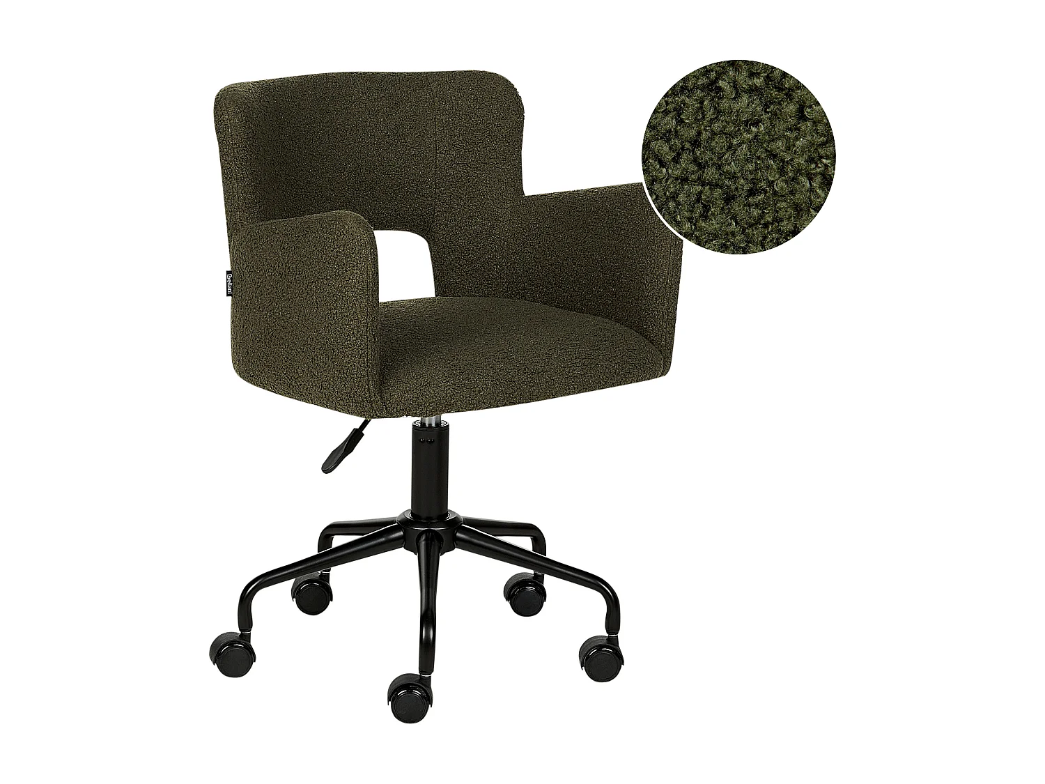 Chaise de bureau SANILAC Bouclé Vert foncé