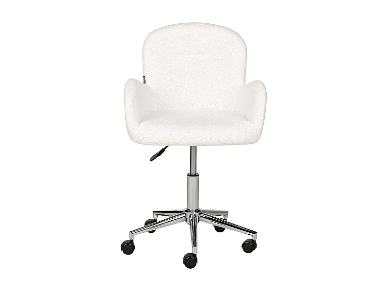 Chaise de bureau PRIDDY Bouclé Blanc cassé