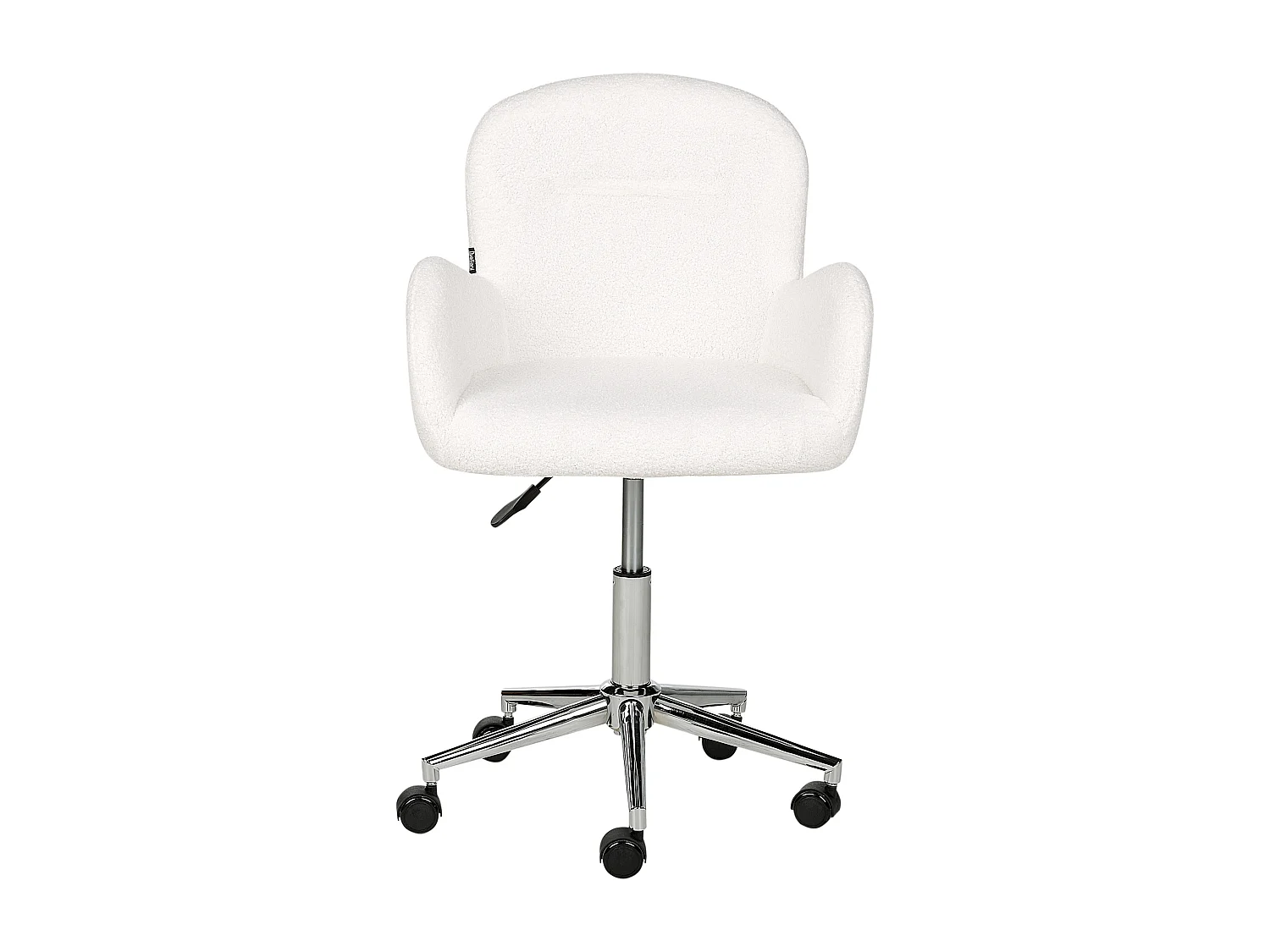 Chaise de bureau PRIDDY Bouclé Blanc cassé