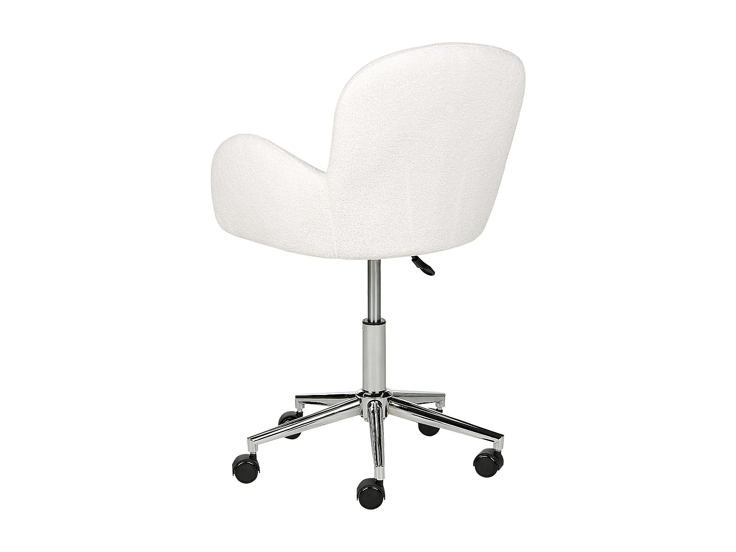 Chaise de bureau PRIDDY Bouclé Blanc cassé