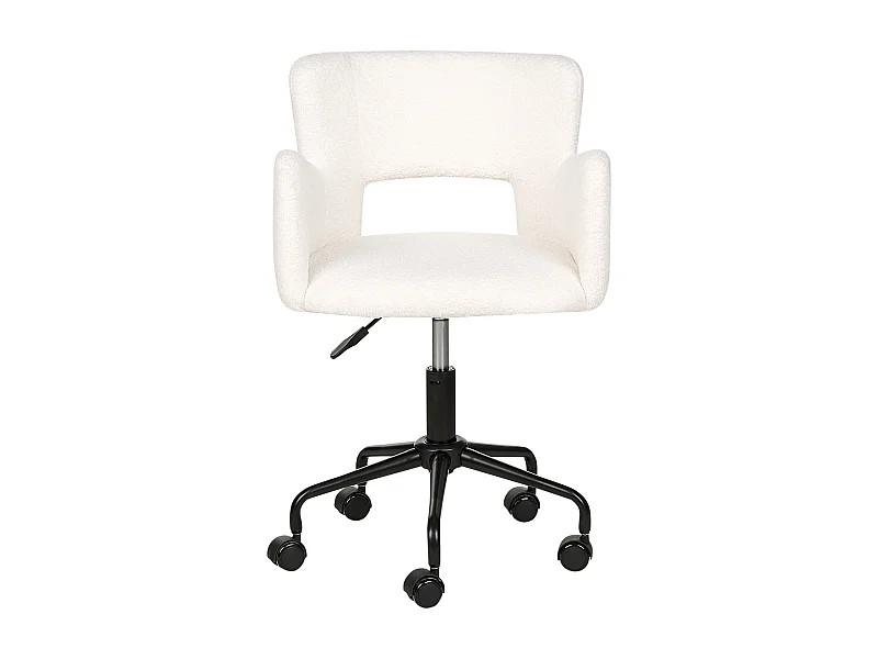 Chaise de bureau SANILAC Bouclé Blanc cassé