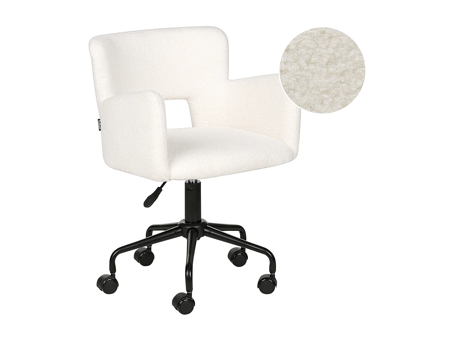 Chaise de bureau SANILAC Bouclé Blanc cassé