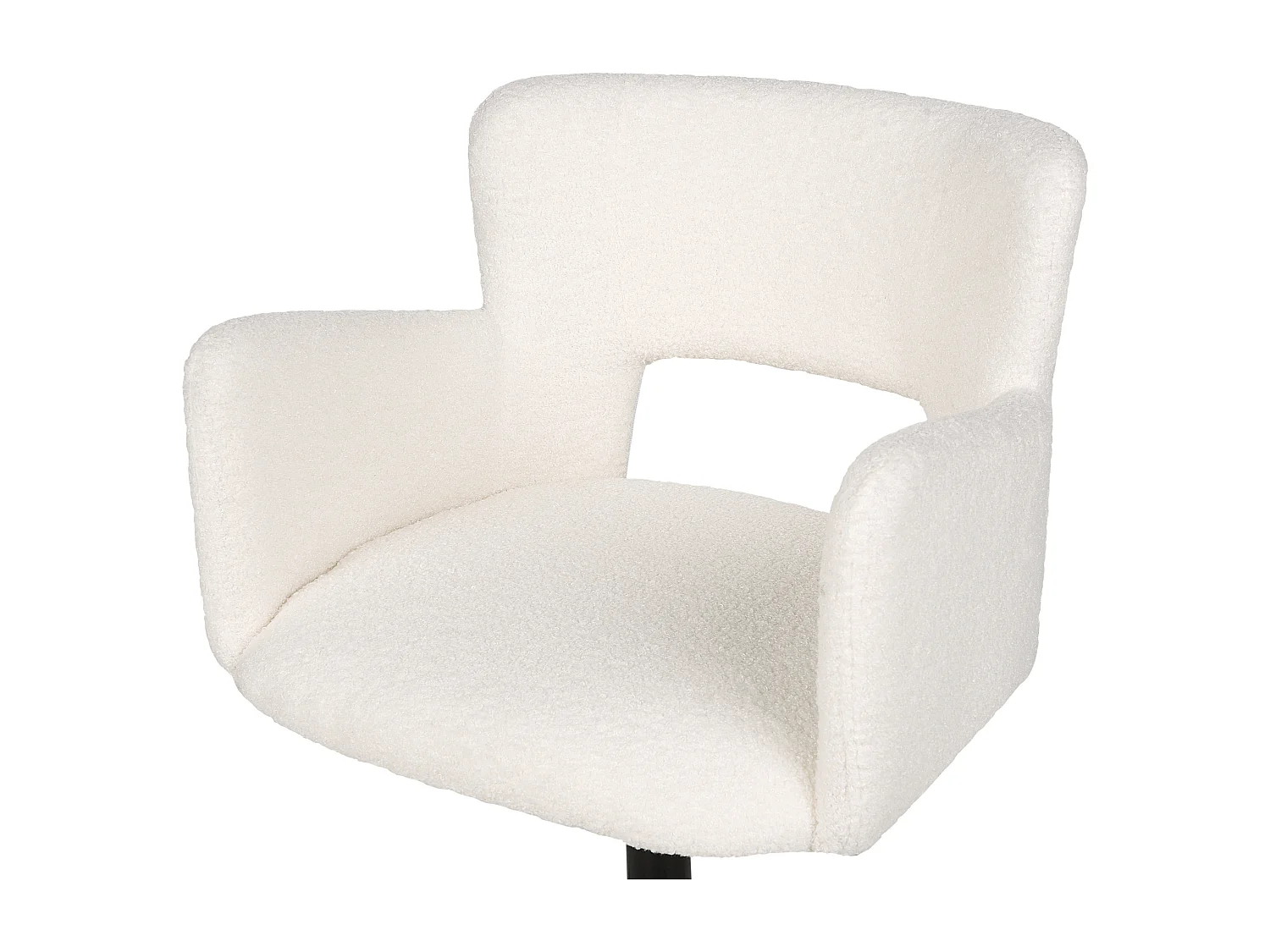 Chaise de bureau SANILAC Bouclé Blanc cassé