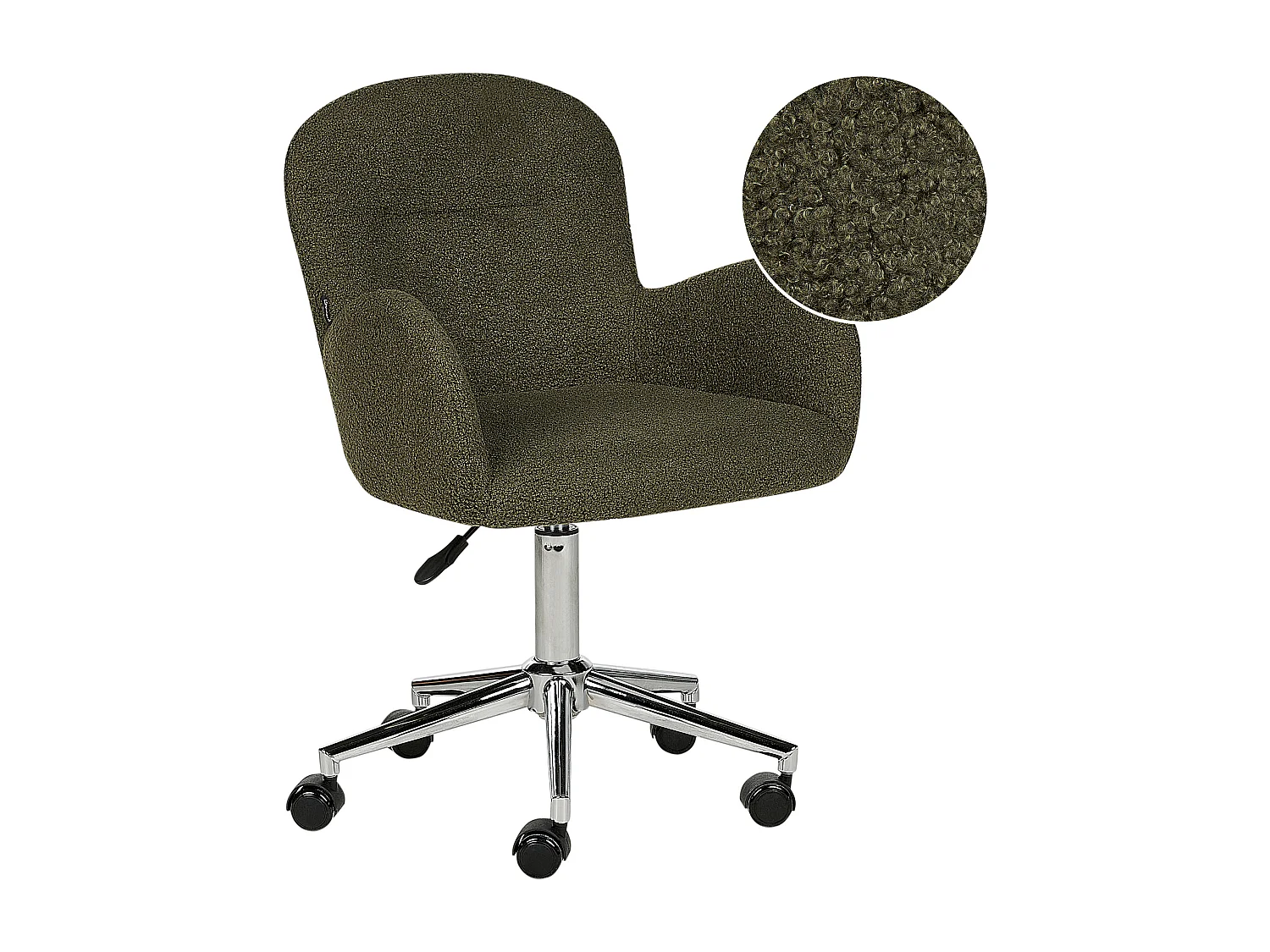 Chaise de bureau PRIDDY Bouclé Vert foncé