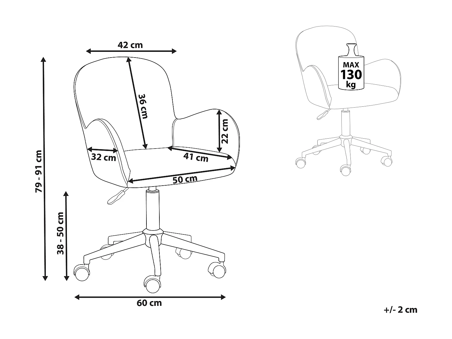 Chaise de bureau PRIDDY Bouclé Vert foncé