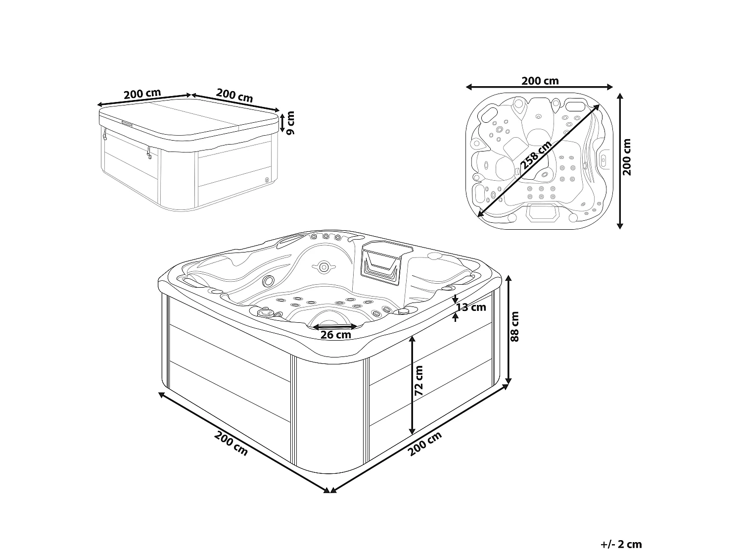 Spa d'extérieur avec LED LASTARRIA Blanc