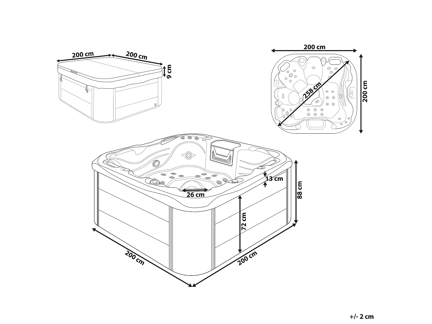 Outdoor hottub met LED LASTARRIA Wit