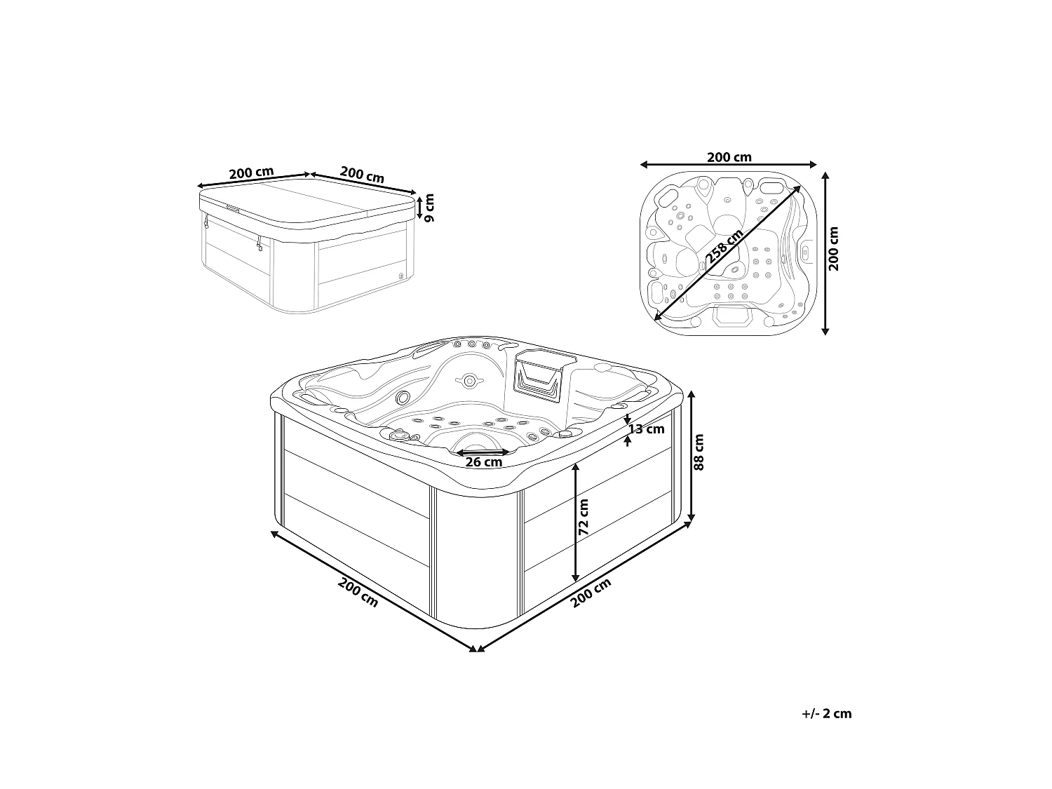 Outdoor hottub met LED LASTARRIA Wit