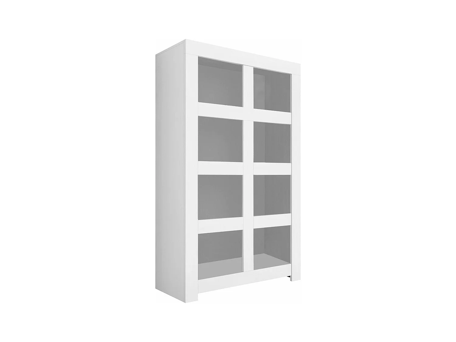 FIRMIN - Ensemble Salon Table basse + Meuble TV + Etagère Blanc Finition Mat