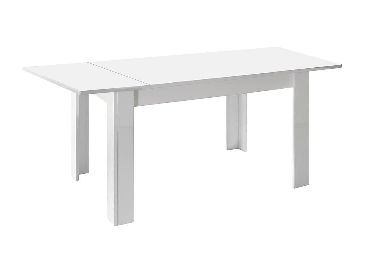 FIRMIN - Séjour avec Buffet 2 Portes 3 Tiroirs + Etagère Blanc Finition Mat