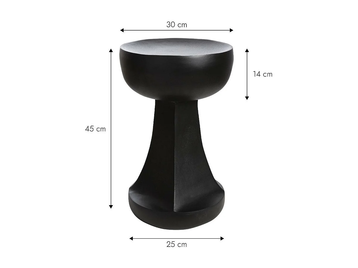 Mesa auxiliar negra Marguerite elegante de metal para una sala de estar moderna