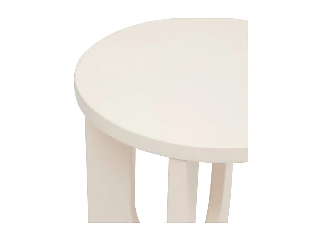 Table d'Appoint Design "Bloom" 50cm Ivoire