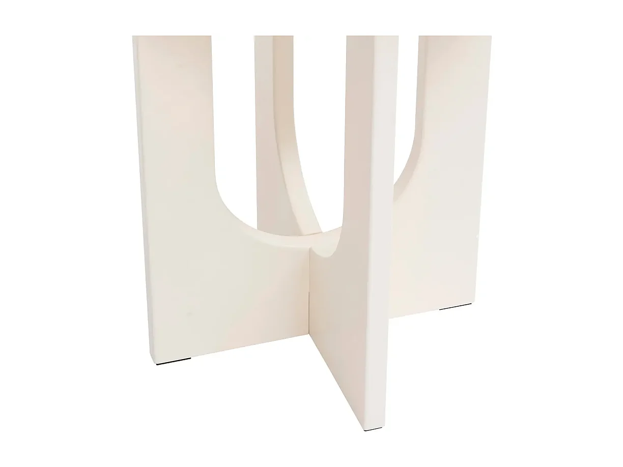 Table d'Appoint Design "Bloom" 50cm Ivoire