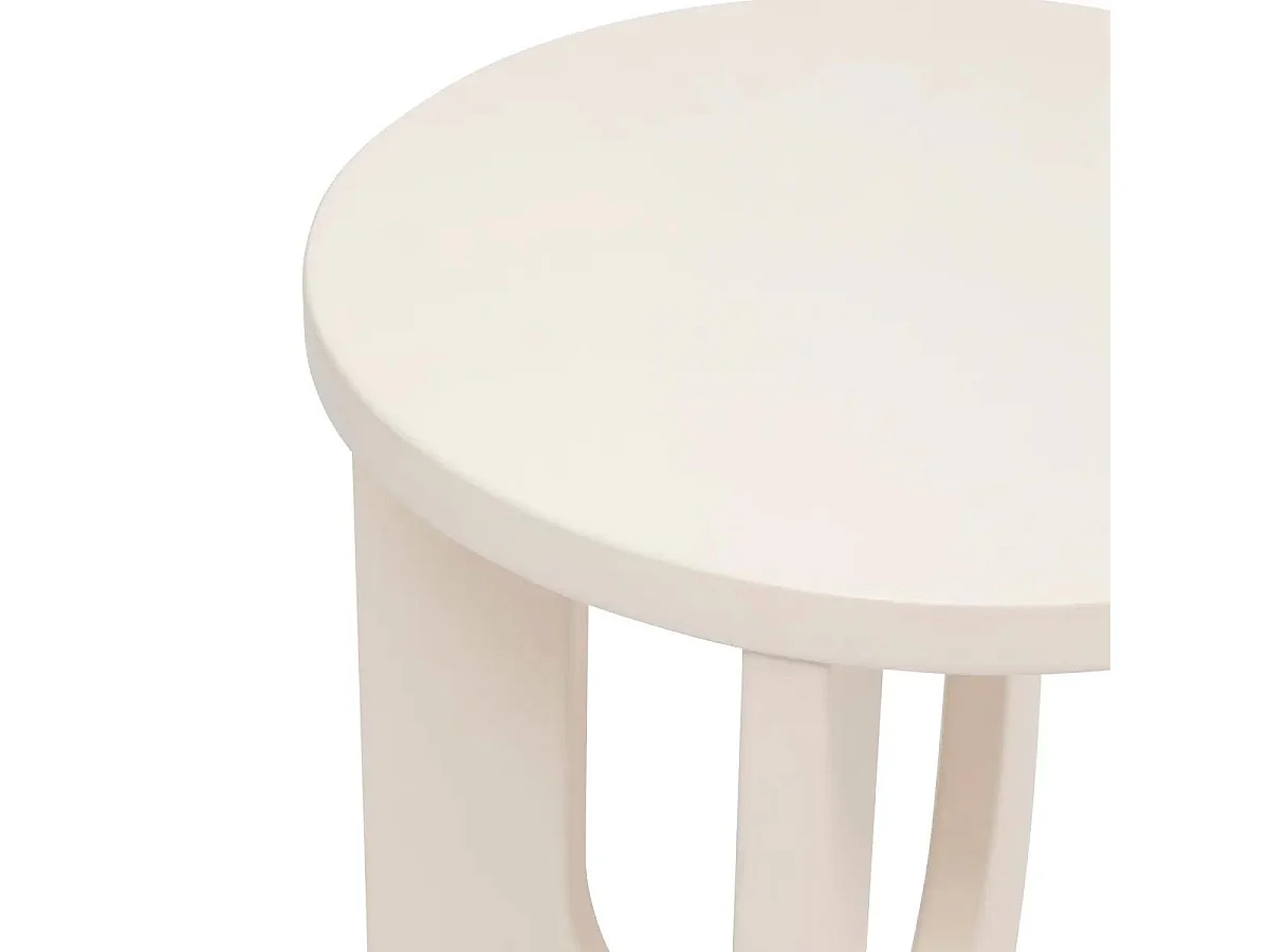 Table d'Appoint Design "Bloom" 50cm Ivoire