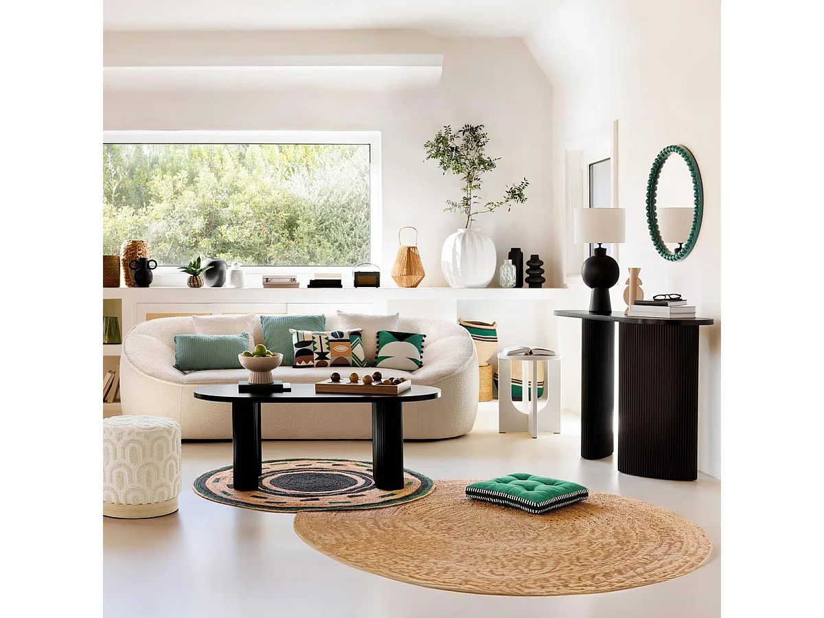 Table d'Appoint Design "Bloom" 50cm Ivoire