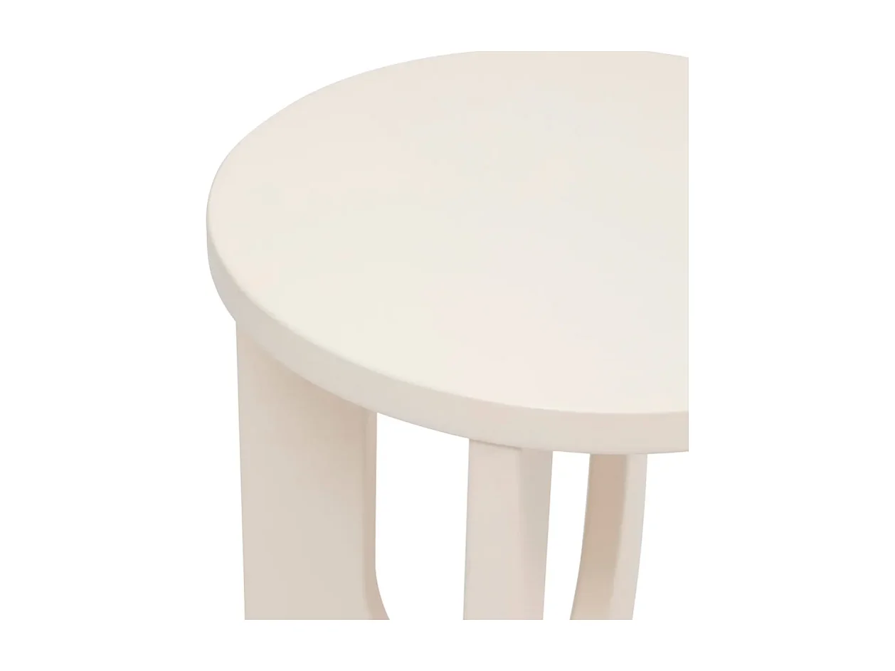 Table d'Appoint Design "Bloom" 50cm Ivoire