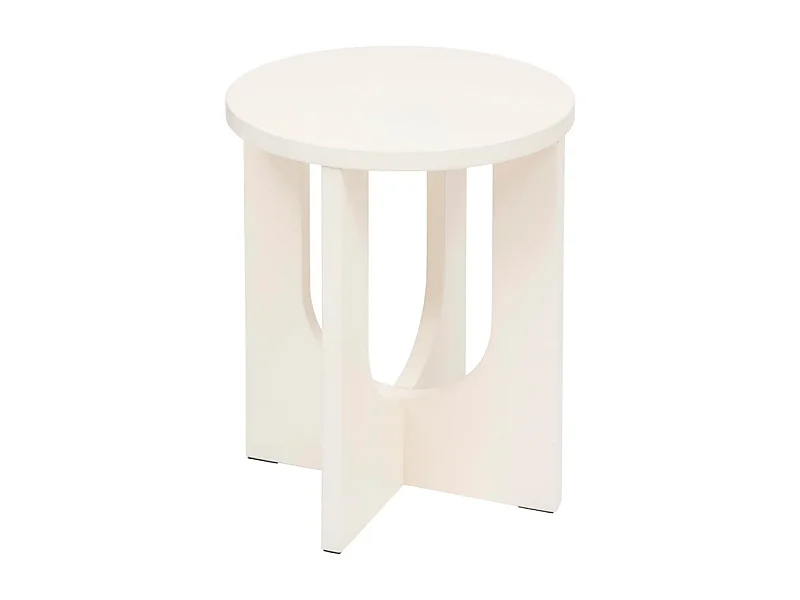 Table d'Appoint Design "Bloom" 50cm Ivoire