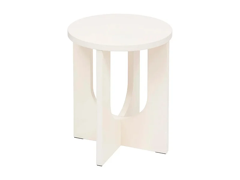 Table d'Appoint Design "Bloom" 50cm Ivoire