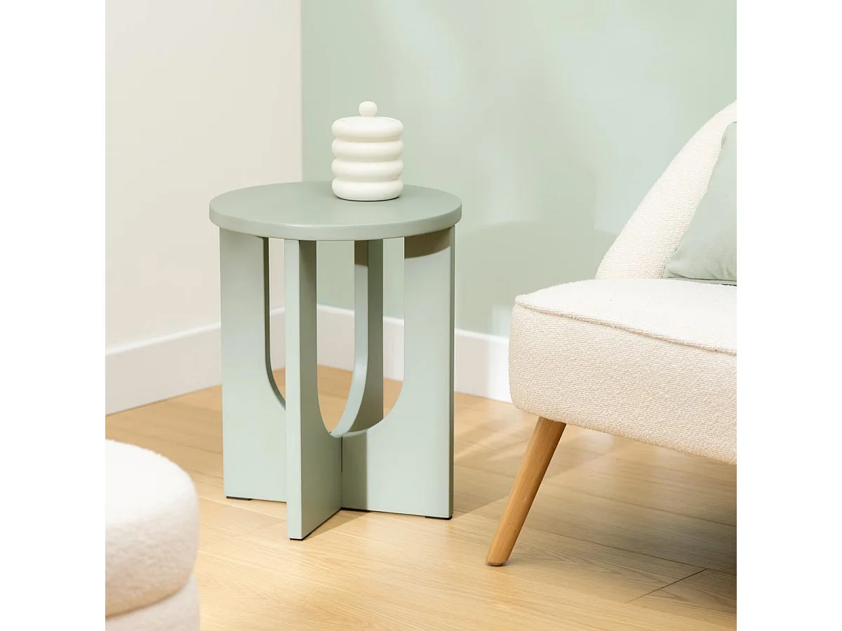 Table d'Appoint Design "Bloom" 50cm Vert de Gris